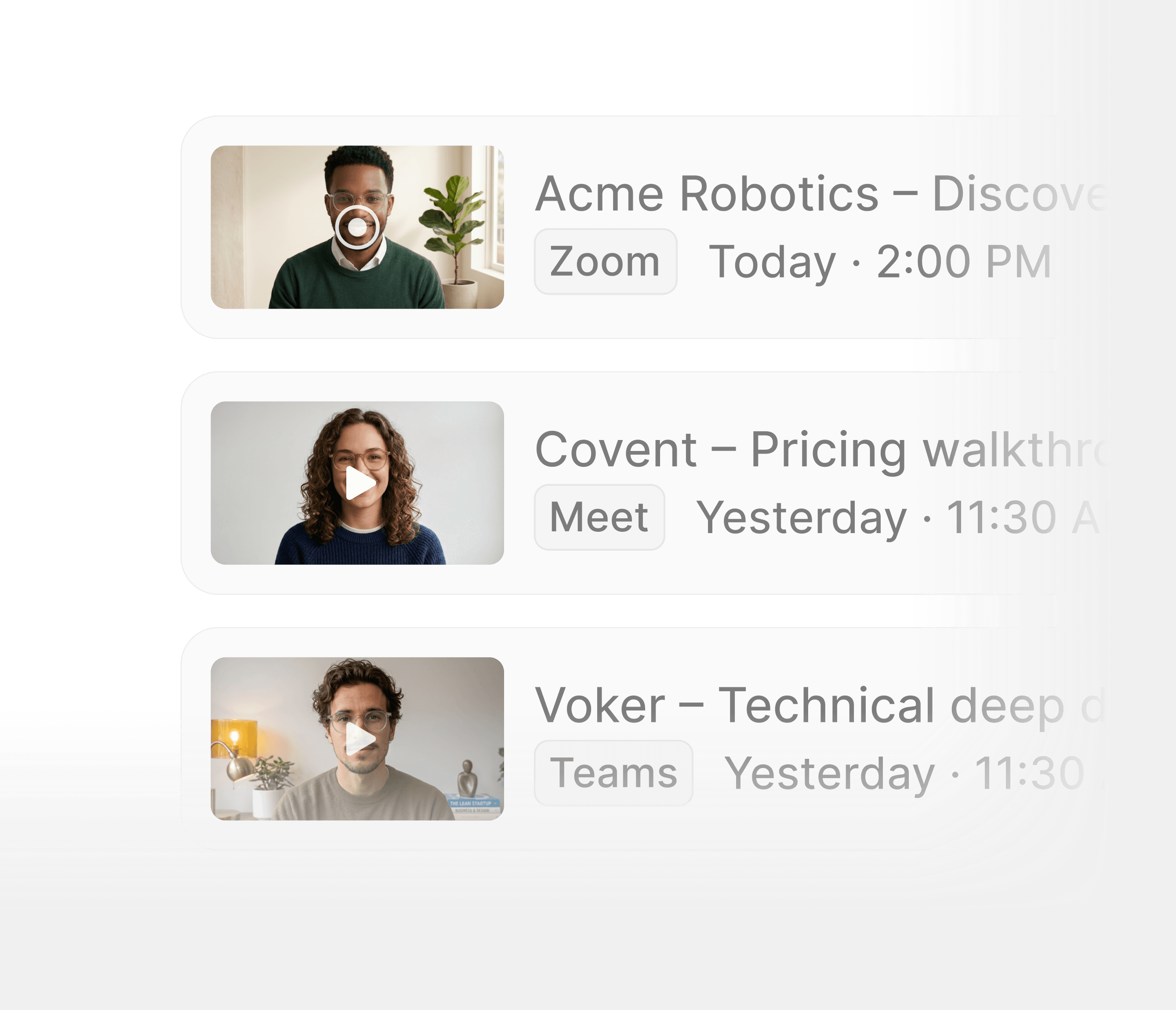Every external meeting captured automatically